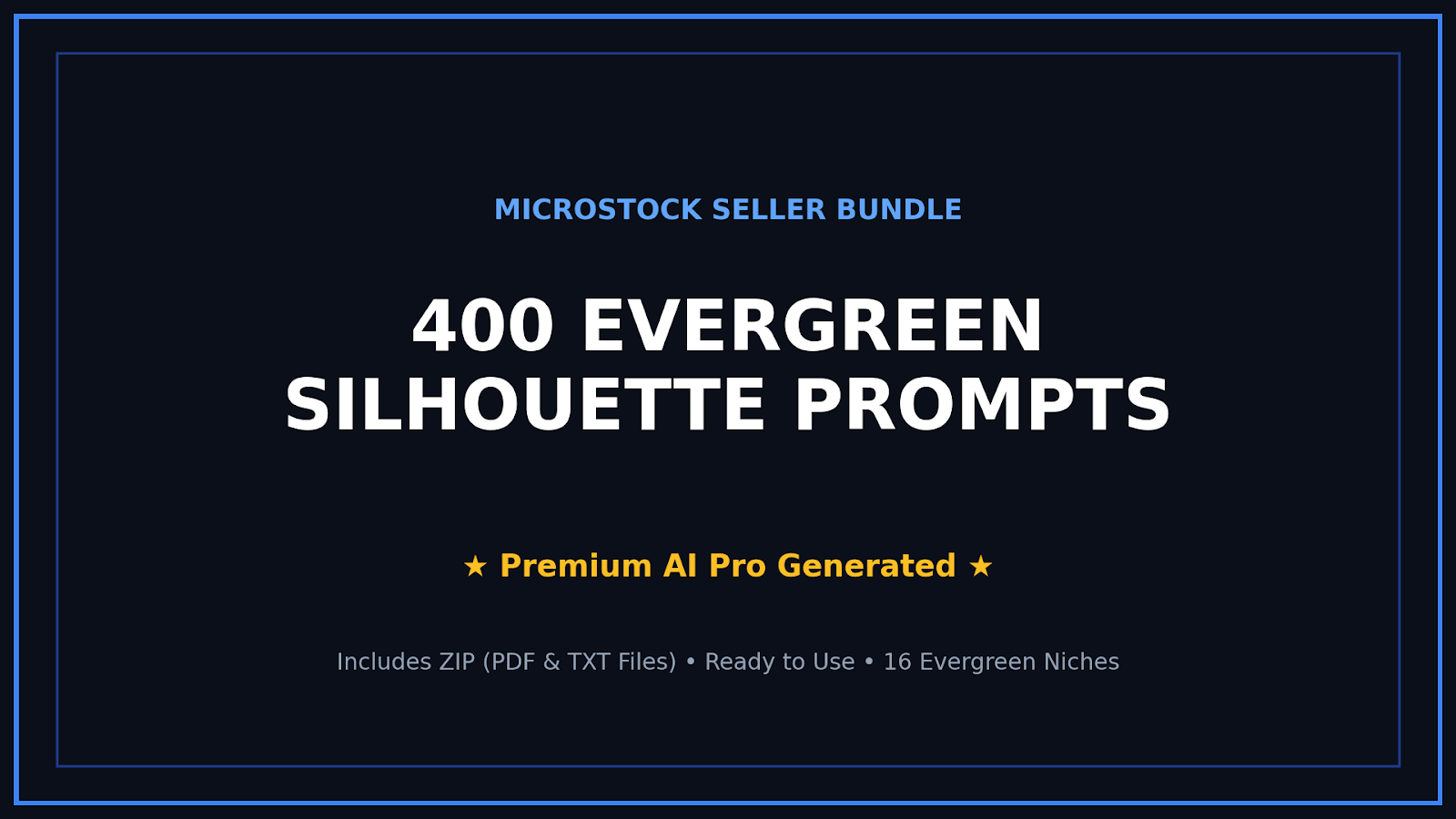 400 Evergreen Silhouette AI Prompts for Microstock (Pro Generated)