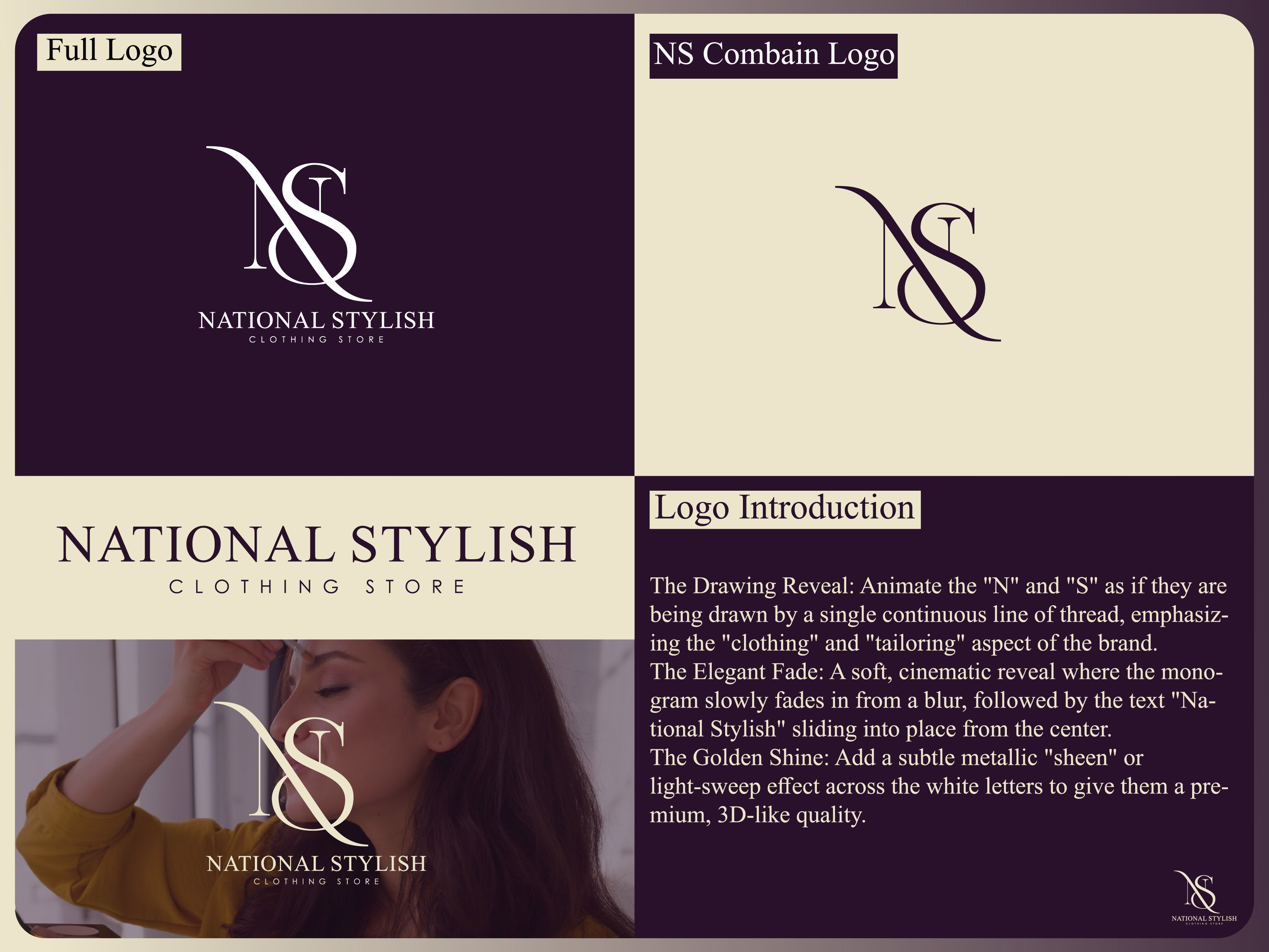 NS Initial Letter Luxury Clothing Logo Design