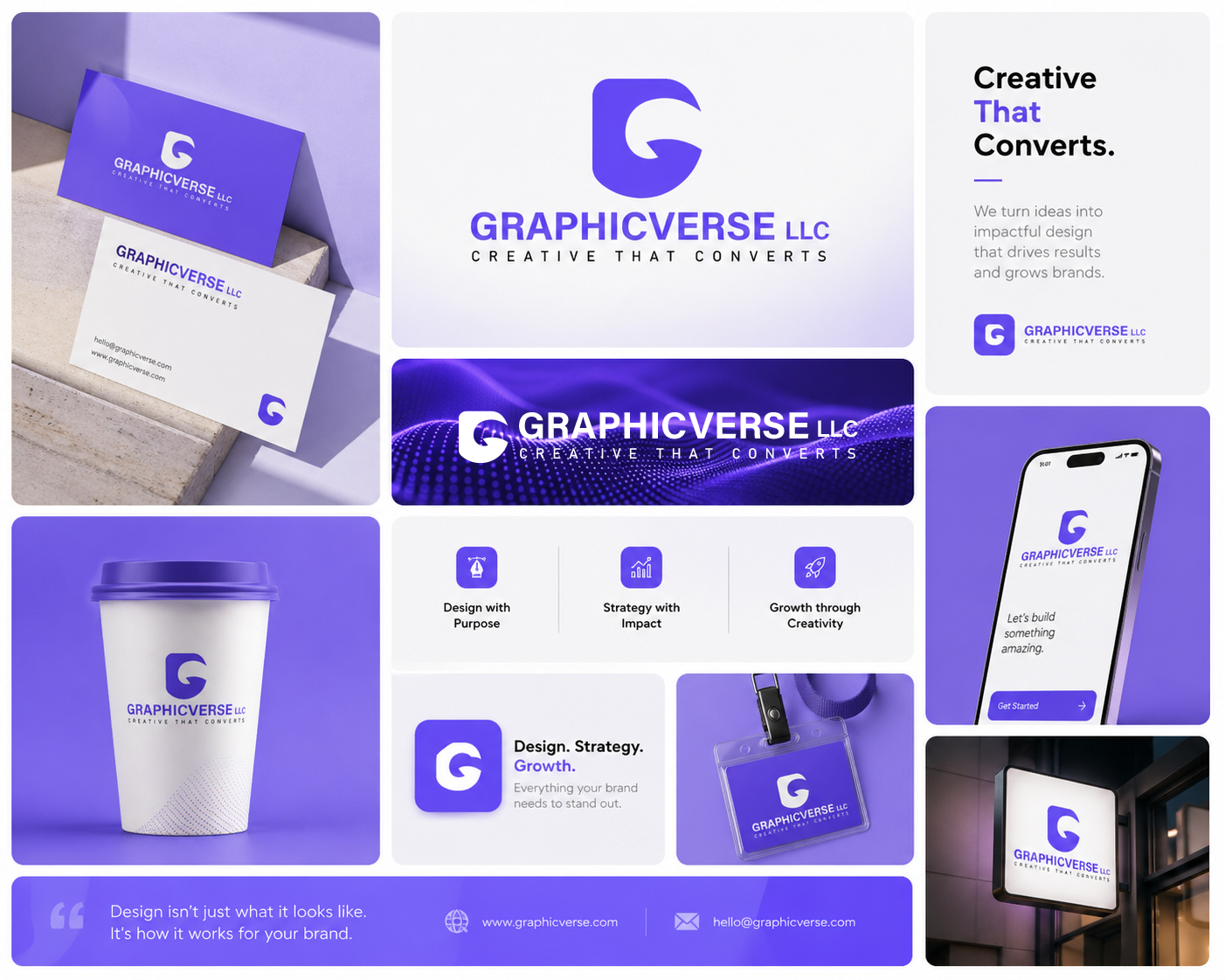 Modern Purple Brand Identity & Bento Grid Branding Design