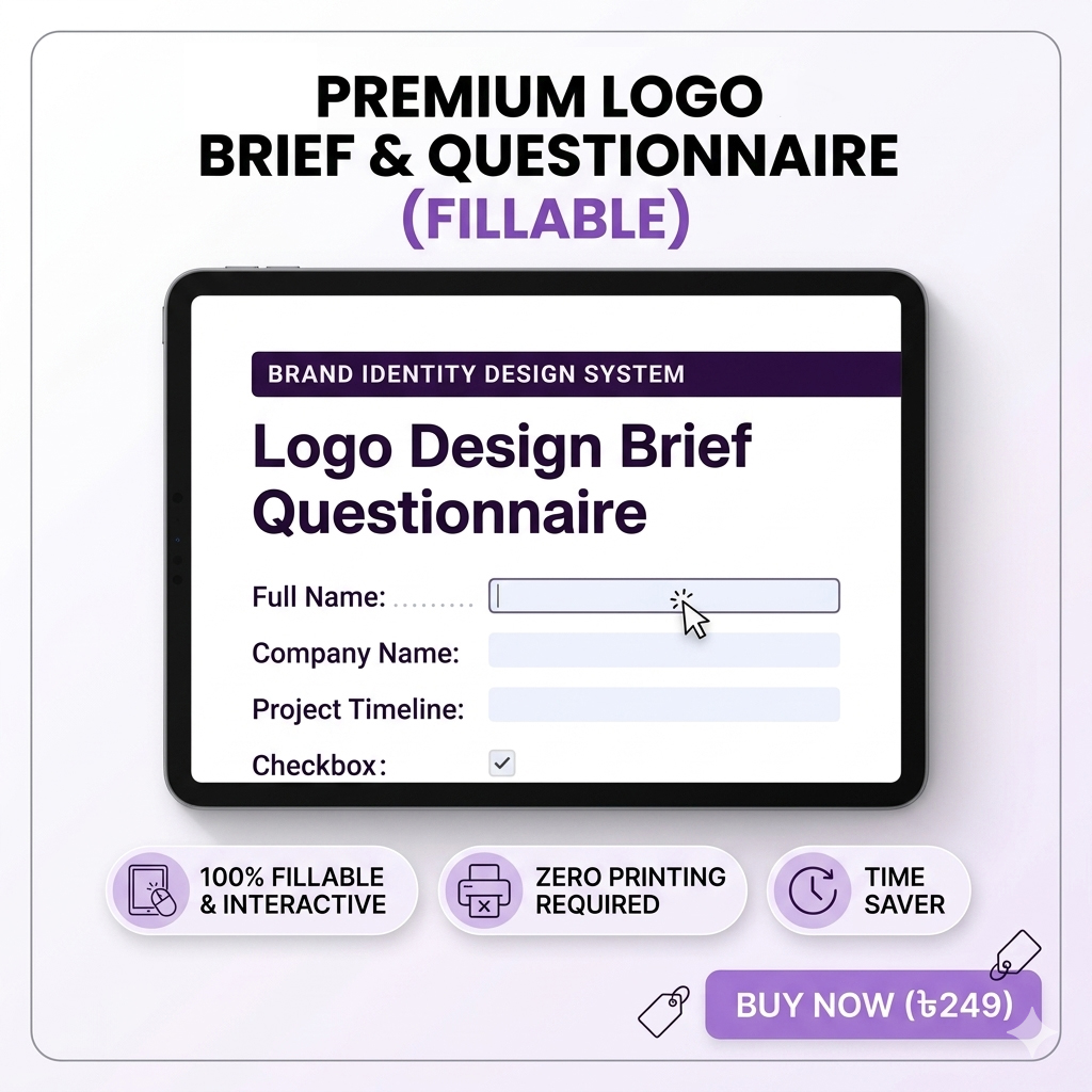 Professional Logo Design Brief Template + Client Questionnaire (Fillable)