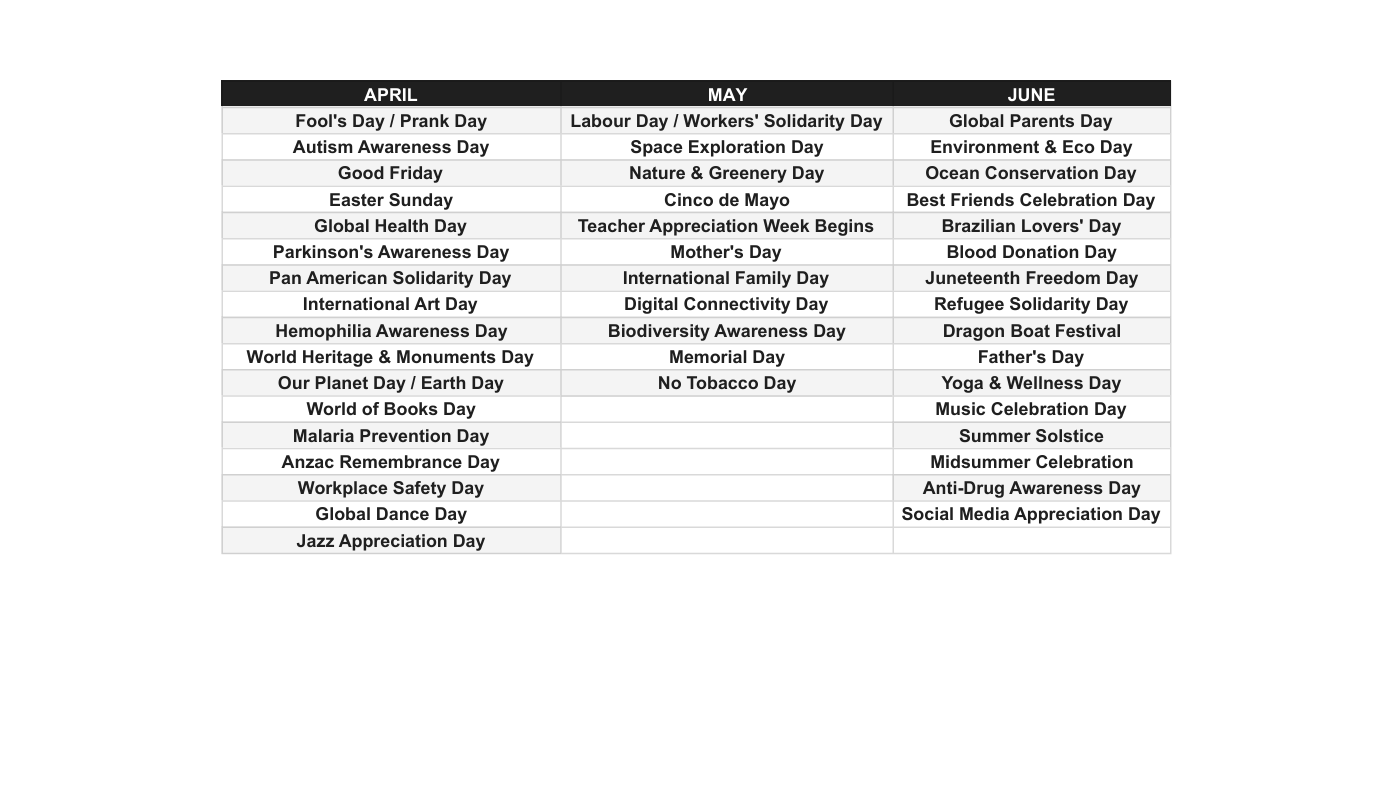 ADOBE STOCK 2026 Event Calendar
