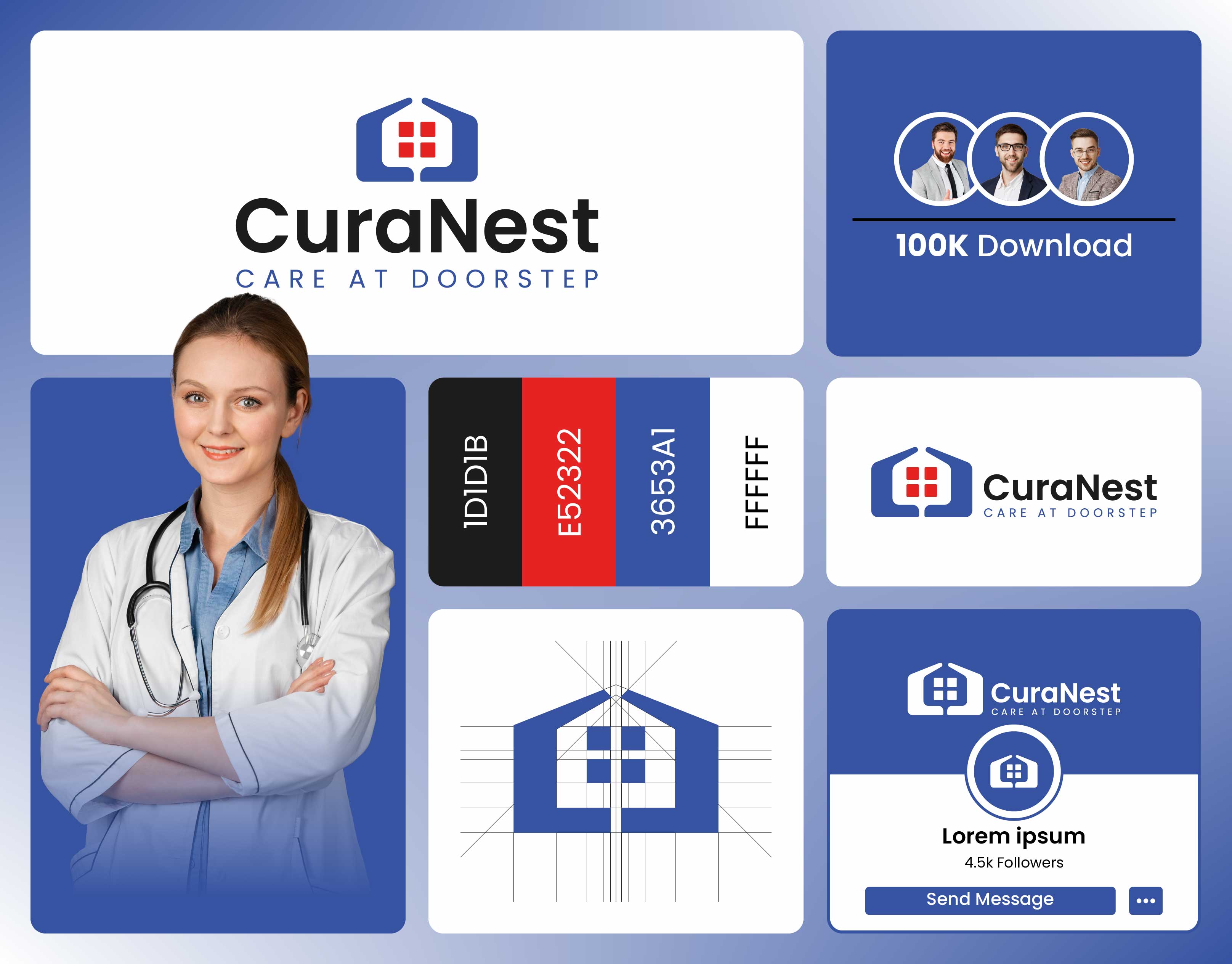 CuraNest | Medical Home Service Logo