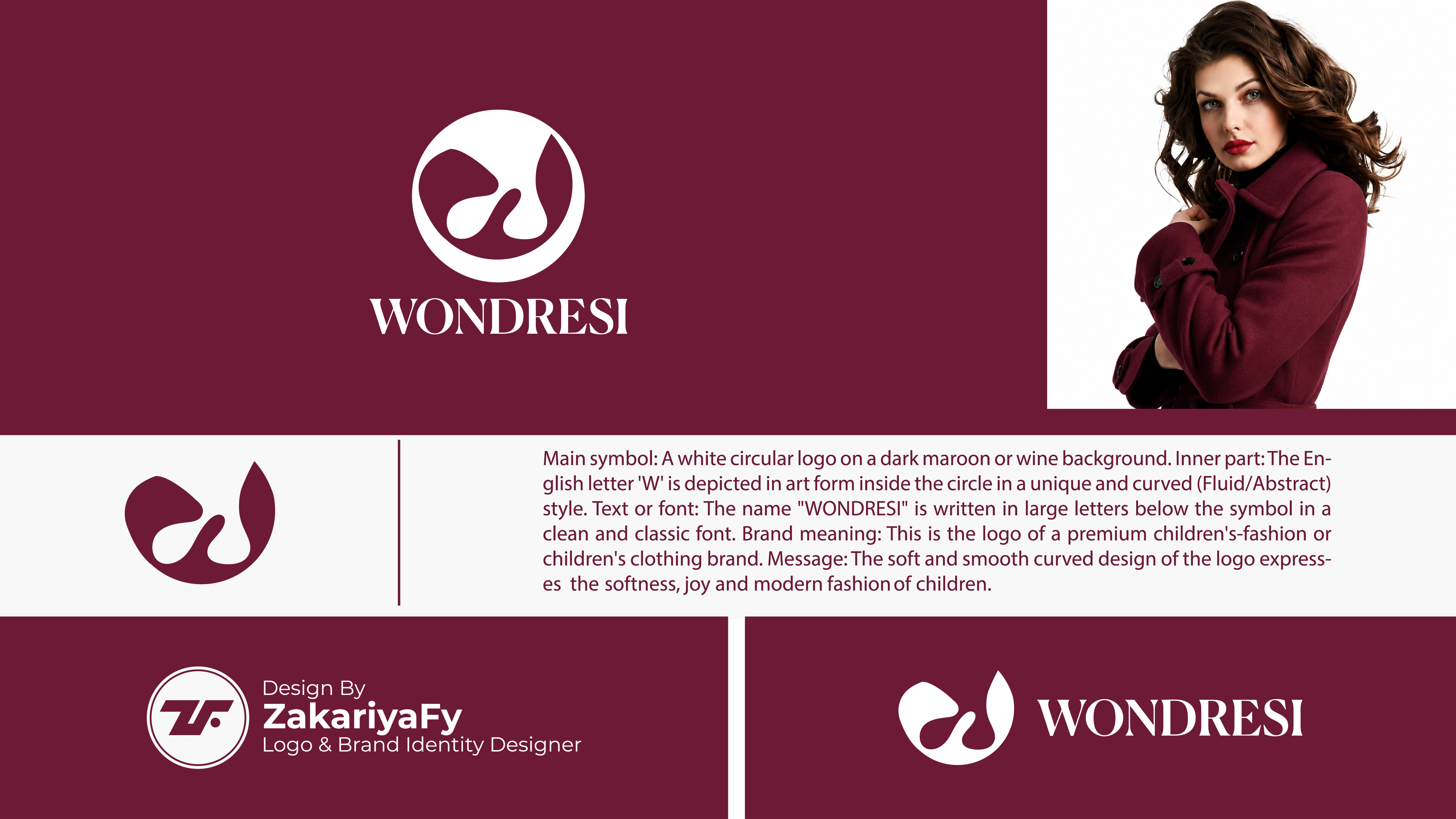 WONDRESI: Premium Children’s Fashion Brand Identity, Fluid Logo Design By Zakariyafy