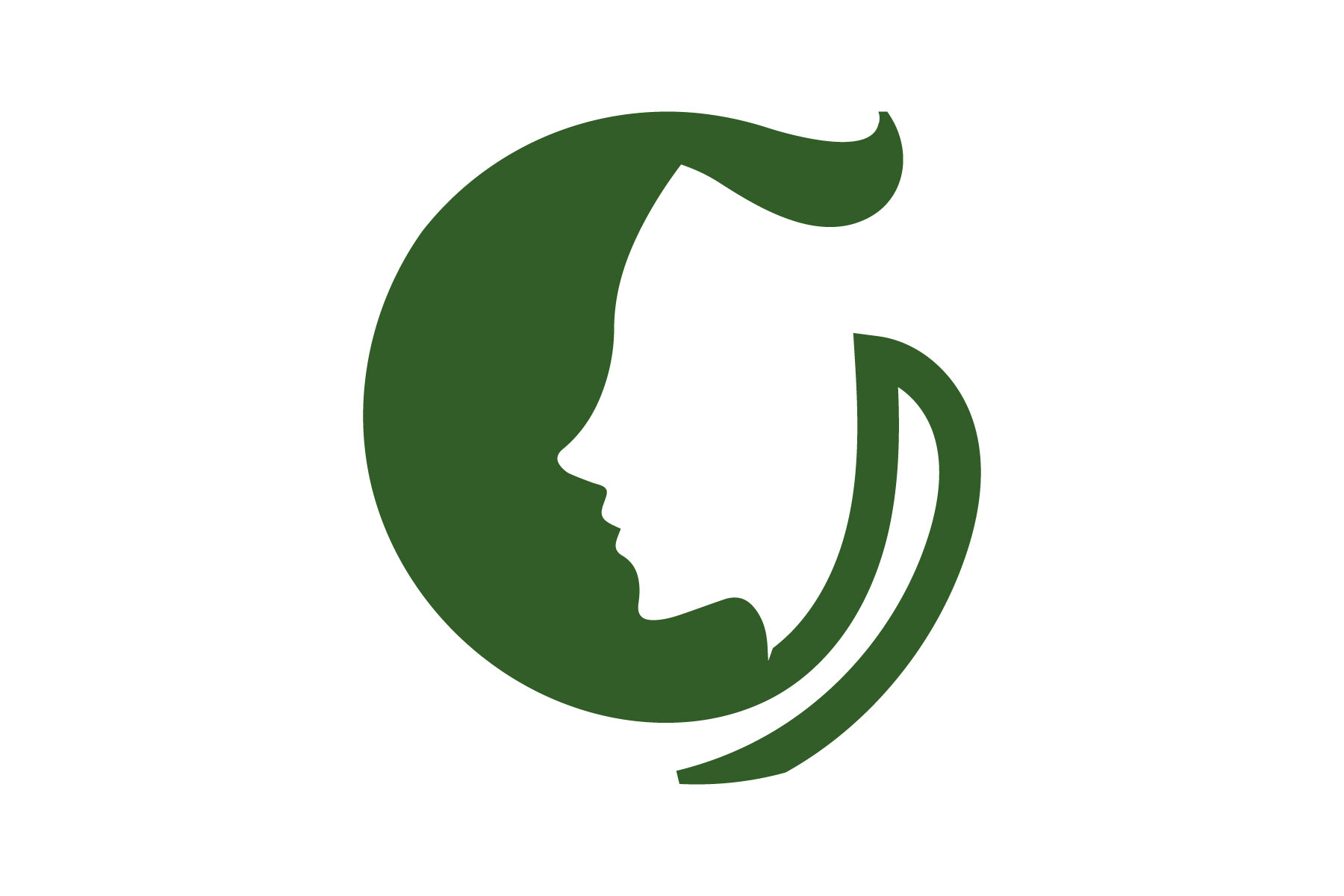 Modern G Letter Logo with Face & Leaf (Vector Asset)